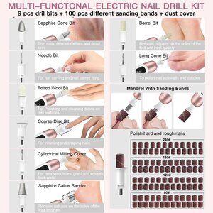 Electric Nail File Appliance Cordless Nail Drill Pedicure Unit New